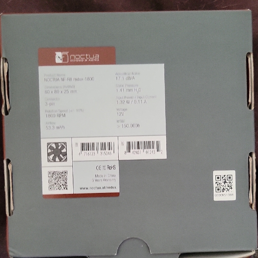 Noctua 80mm PC Case Fan - Gray